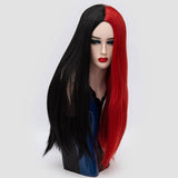 Rood met zwarte pruik