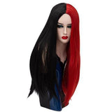 Rood met zwarte pruik