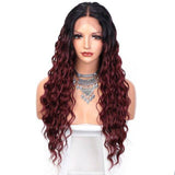 Rood krullende pruik