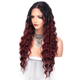 Rood krullende pruik