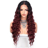 Rood krullende pruik