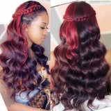 Rode krullende pruik