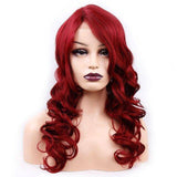 Rode Lange Krullende Pruik