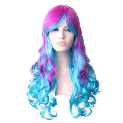 Roze & Blauwe Pruik