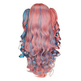 Roze en blauwe pruik