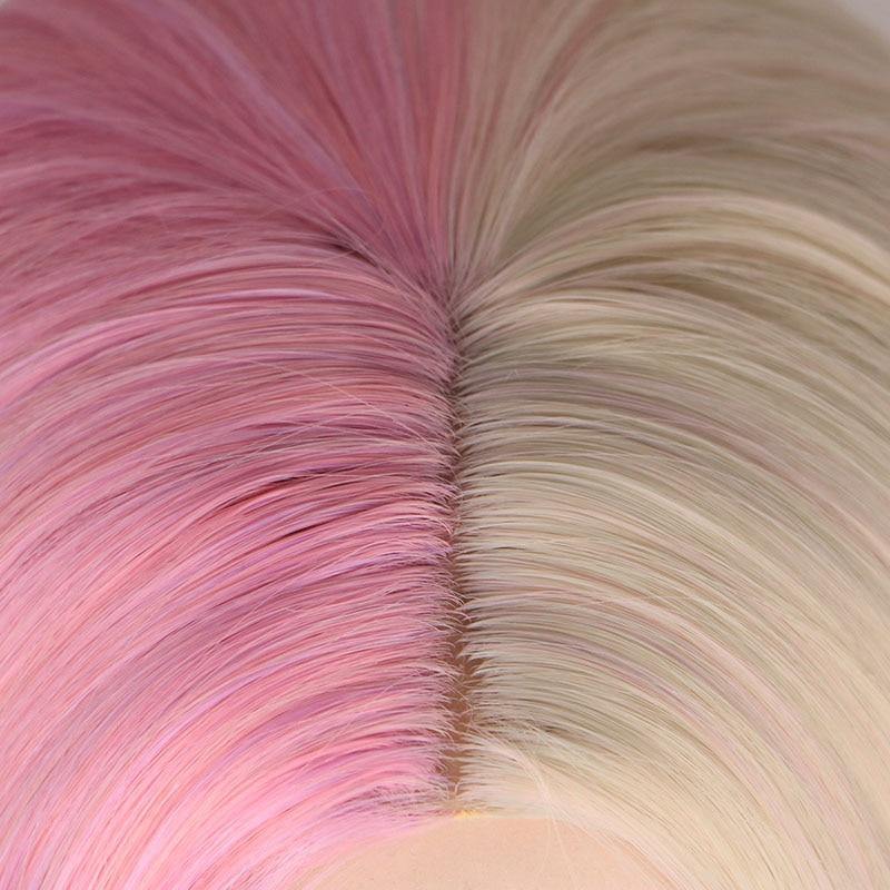 Roze en blonde pruik