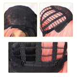 Roze en zwarte pruik