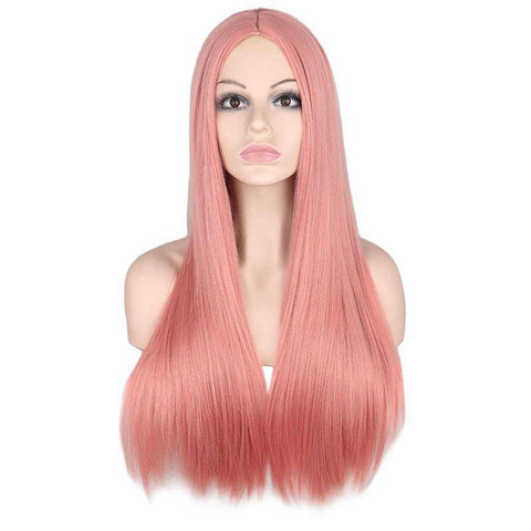 Roze haar pruik