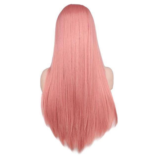 Roze haar pruik