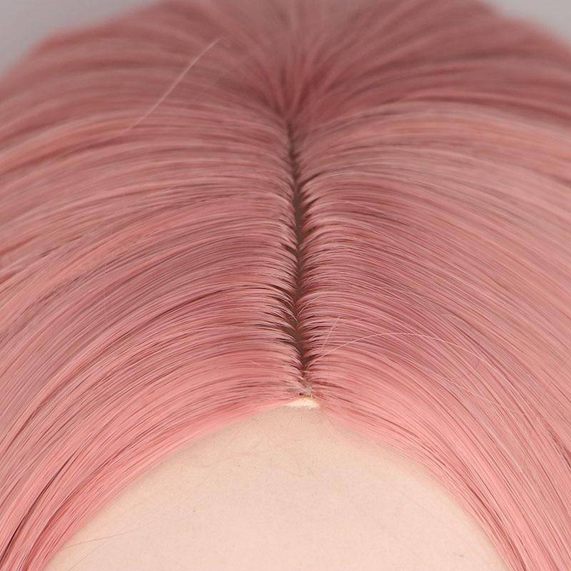 Roze haar pruik