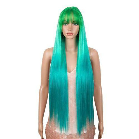 Turquoise pruik