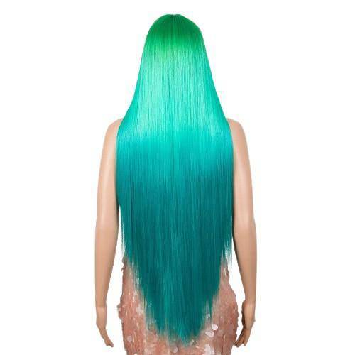 Turquoise pruik