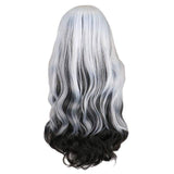 Tweekleurige zwarte en witte pruik