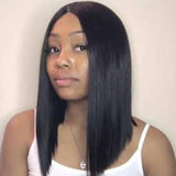 Natuurlijk haar Plunging Square Pruik