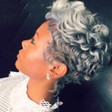 Damespruik grijs kort haar A24