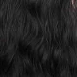 Damespruik zwart lang haar