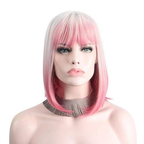 Roze & Witte Pruik