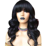 Zwarte Lange Franje Pruik